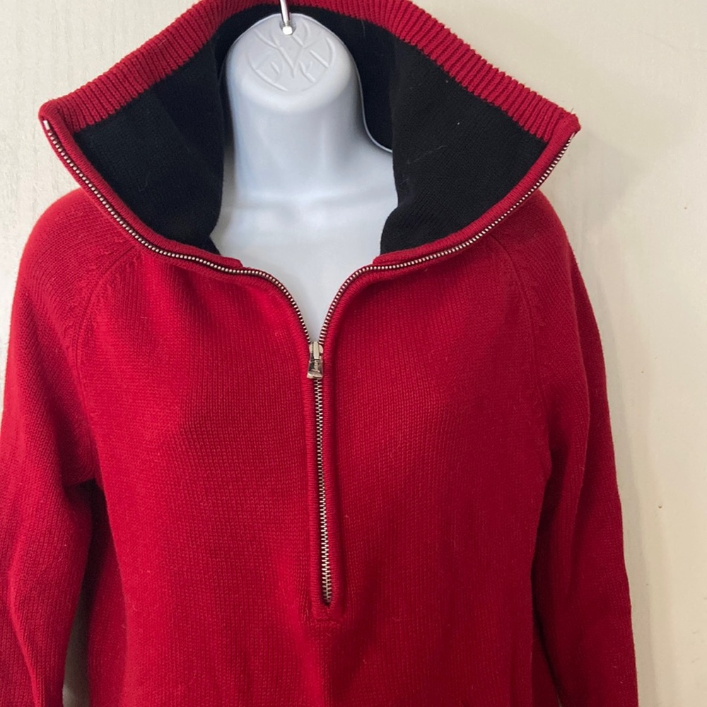 Lauren Jeans Co 1/2 zip knit Sweater Sz L